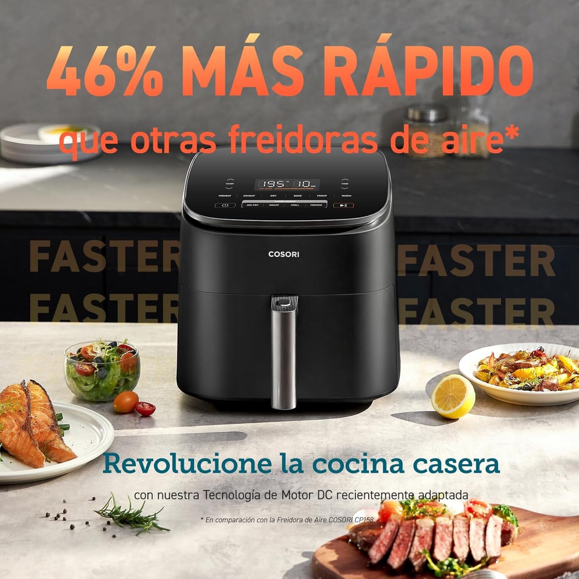 COSORI Freidora de Aire Turbo Blaze™ 6L, Air Fryer 46% Más Rápida con Motor DC, - 5