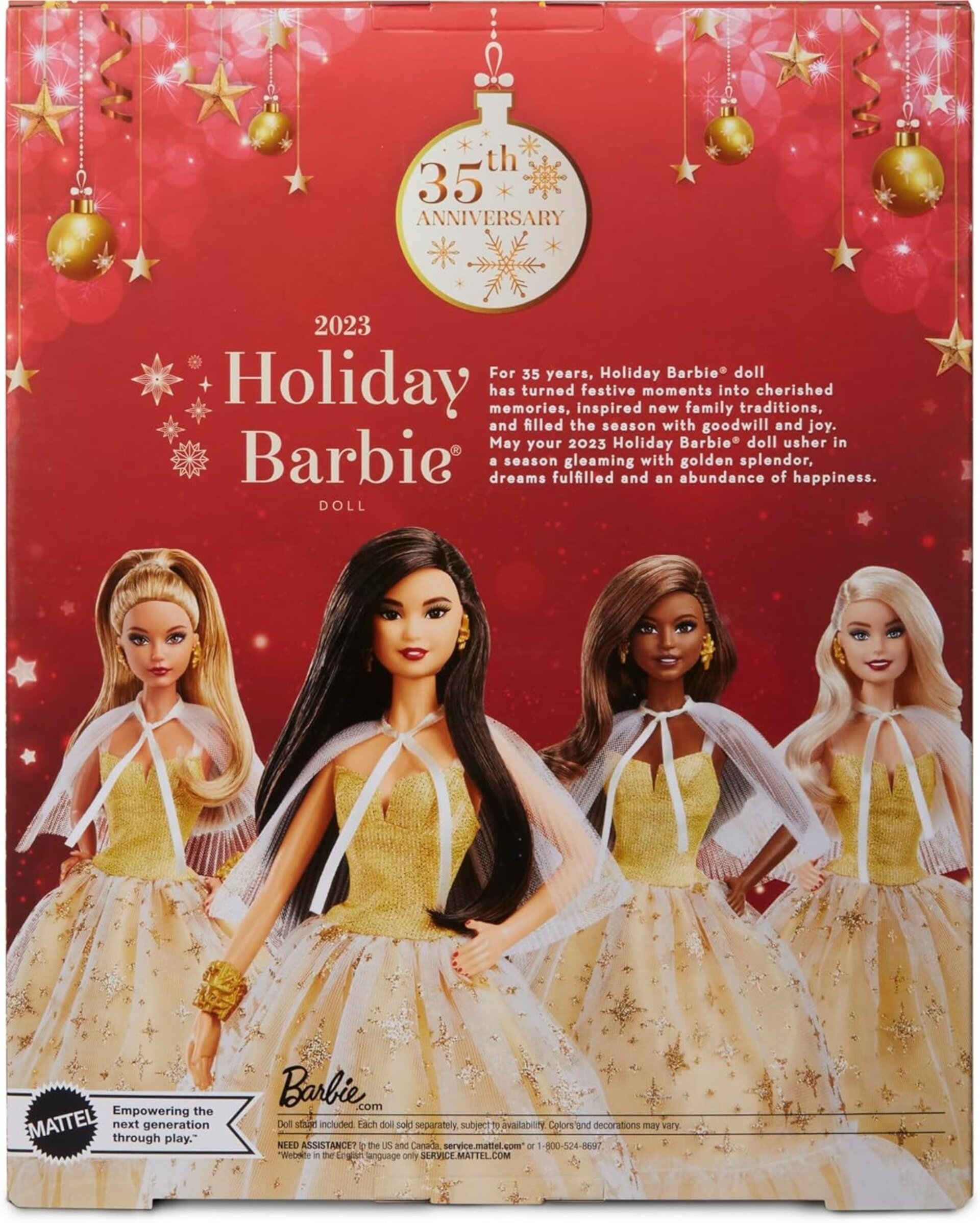 Barbie Signature Navidad Muñeca asiática de colección de Juguete con Vestido de - 5