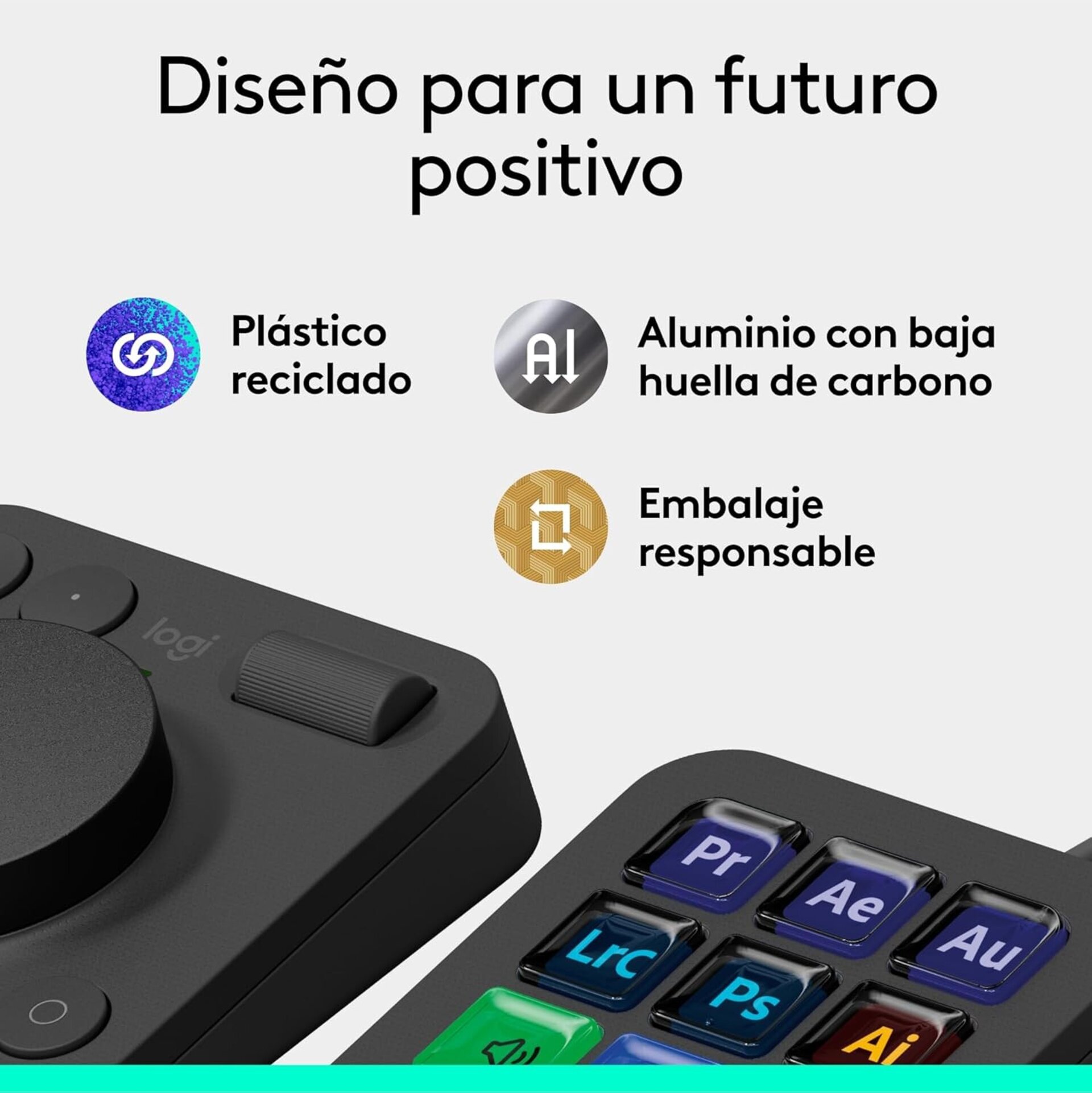 Logitech MX Creative Console, keypad programable con 9 teclas LCD personalizable - 5