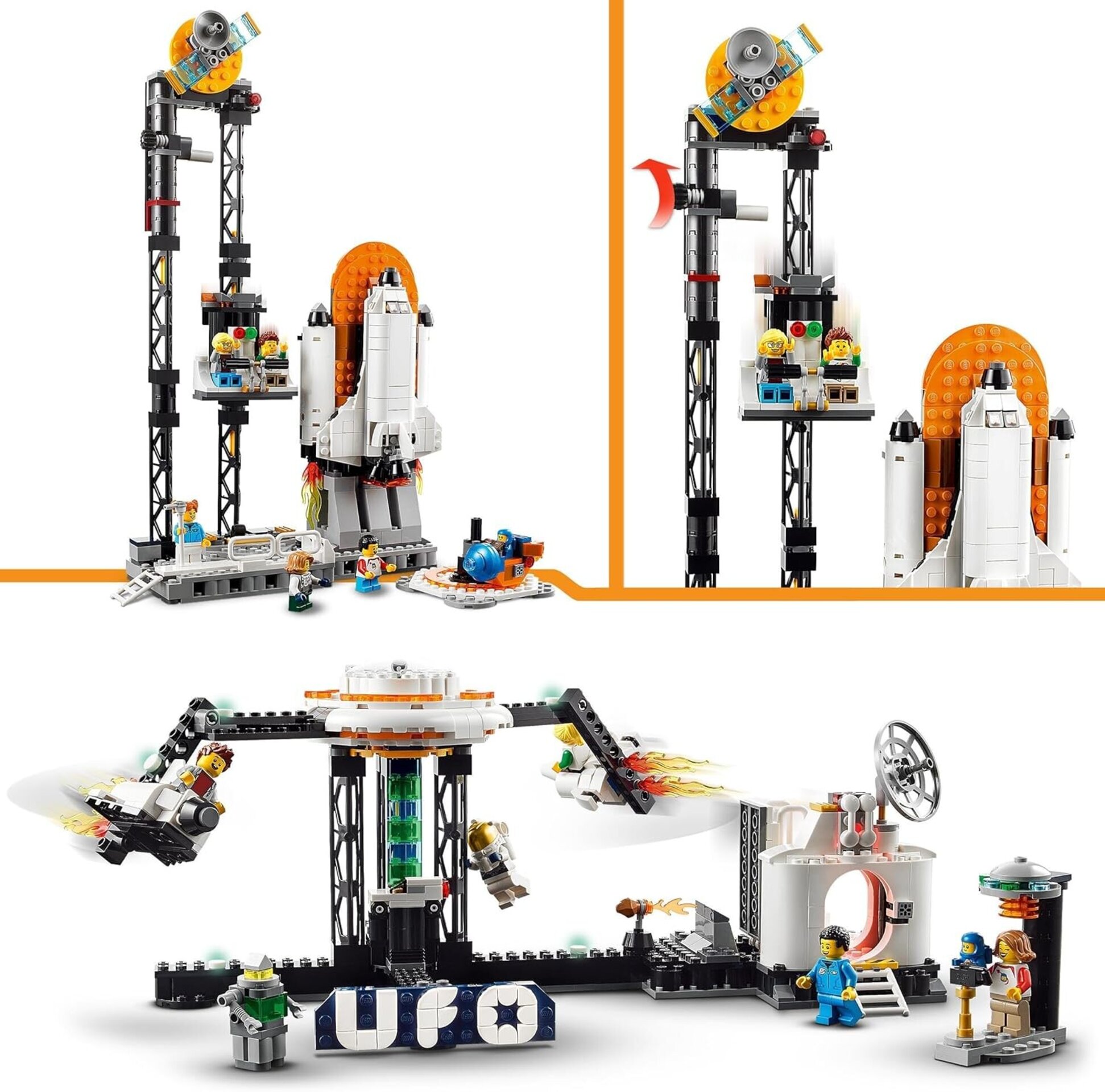 Lego 31142 Creator 3en1 Montaña Rusa Espacial, Torre de Caída Libre o Tiovivo, M - 8