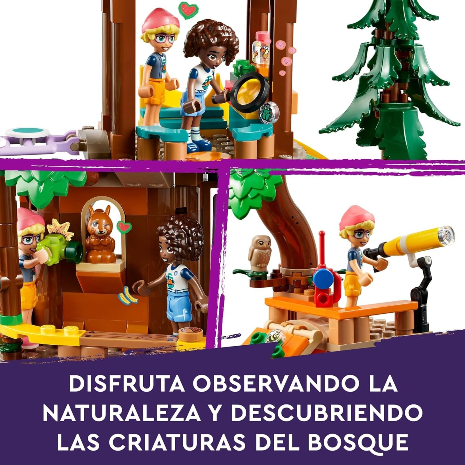 Lego Friends Campamento de Aventura: Casa del Árbol con 5 Animales de Juguete, R - 5