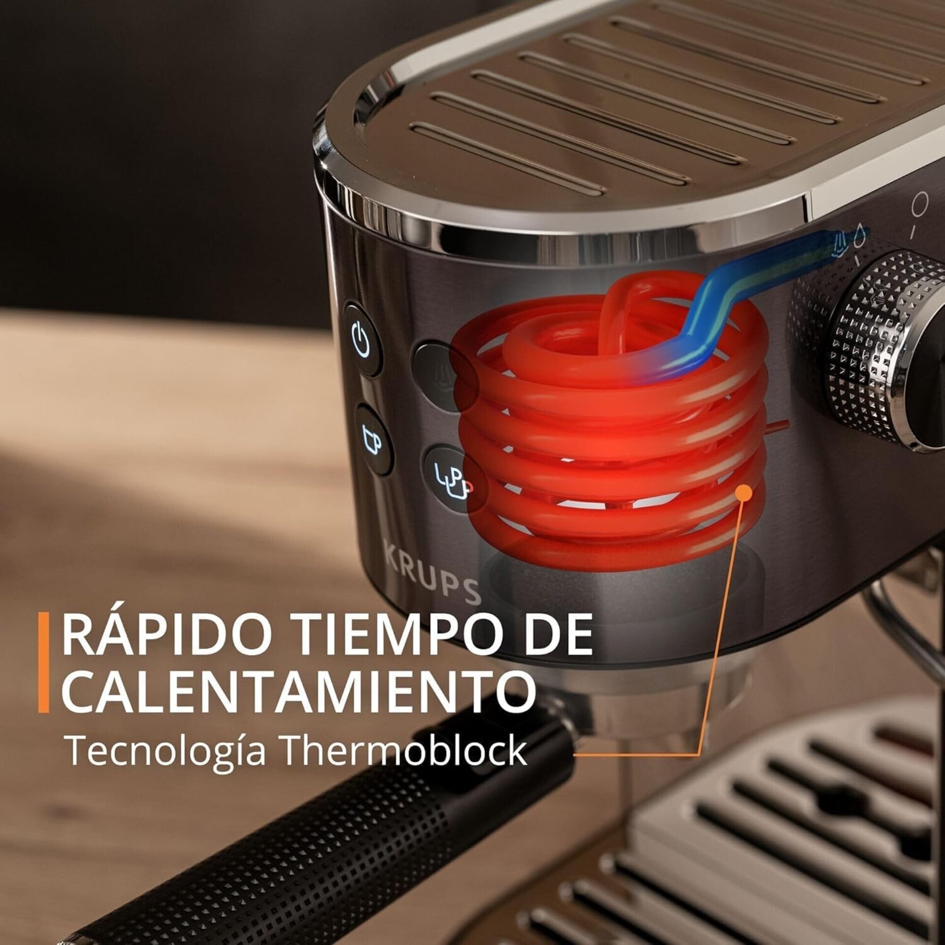 Krups Cafetera espresso bomba Virtuoso Essential, 15 Bares de Presión, - 6