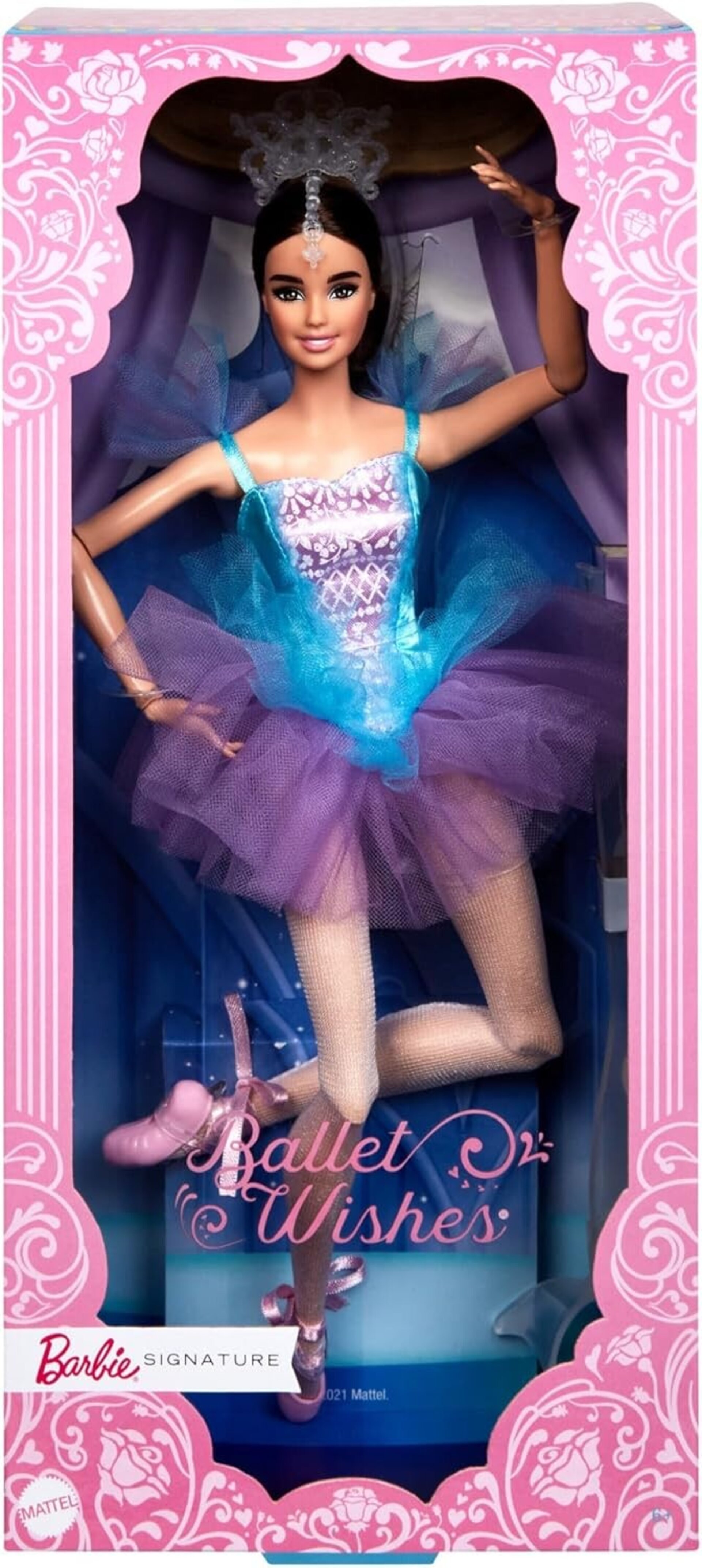 Barbie Muñeca Morena Deseos de Ballet con tutú Azul y Morado y Accesorios, Colec - 5