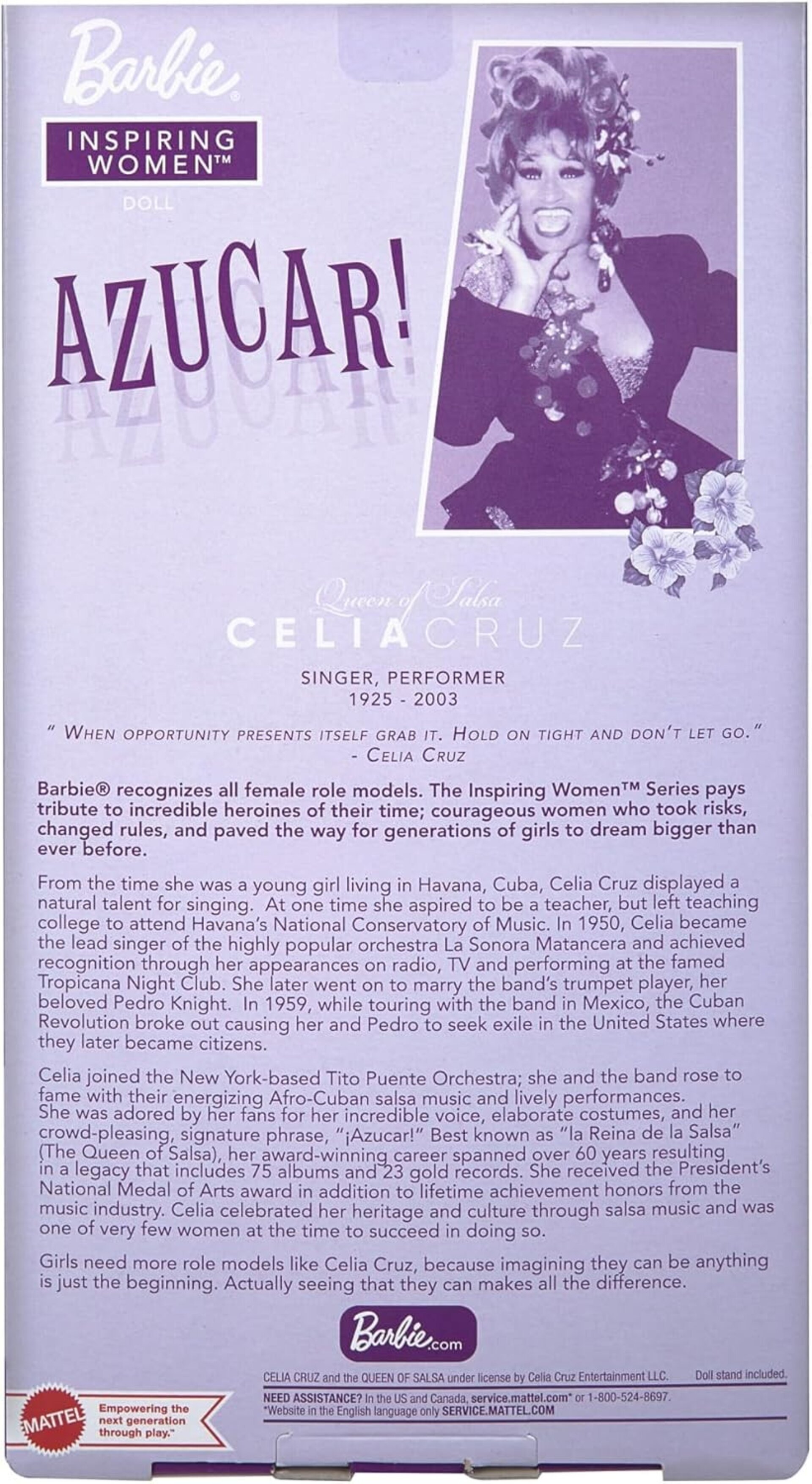 Barbie Signature Celia Cruz, Mujeres Que inspiran, coleccionistas, HJX31 - 6