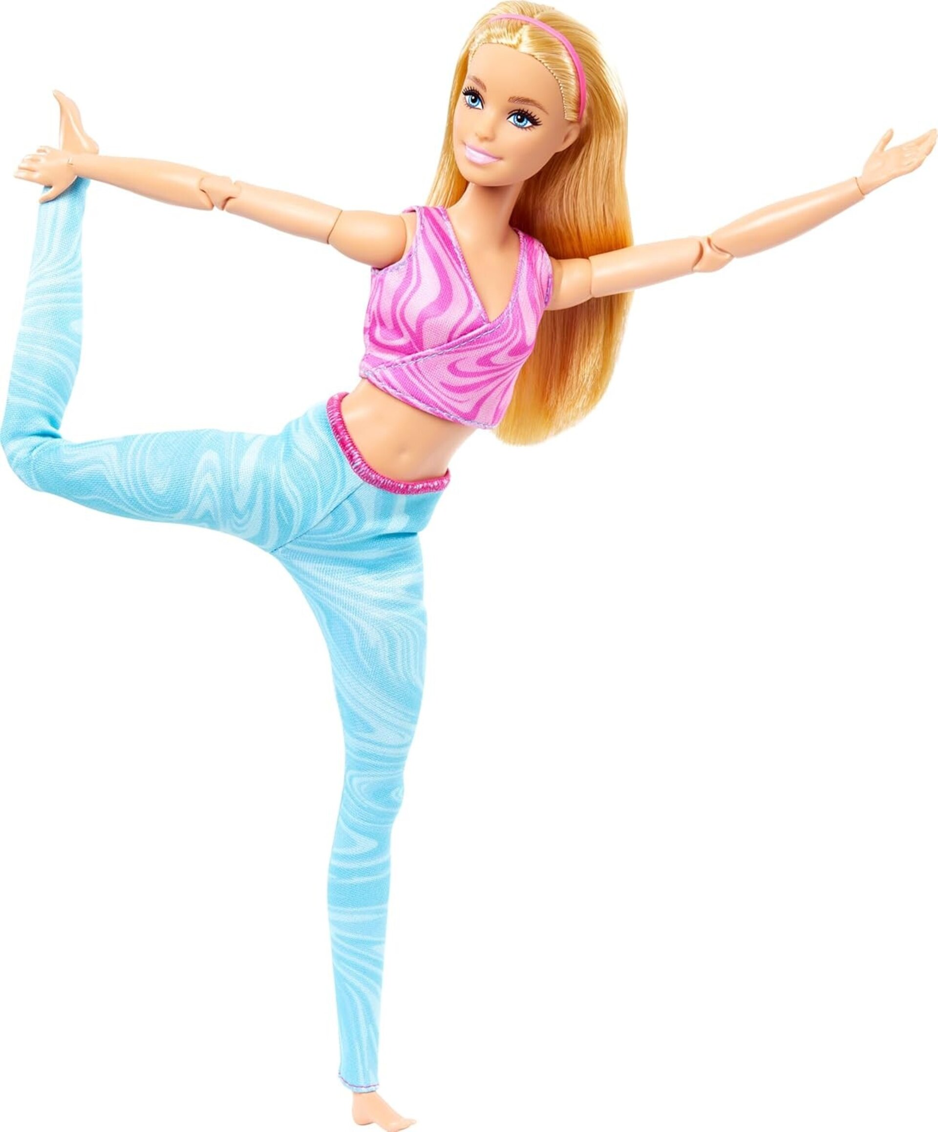 Barbie Made to Move Muñeca de moda con pelo rubio, top deportivo rosa y pantalón - 2