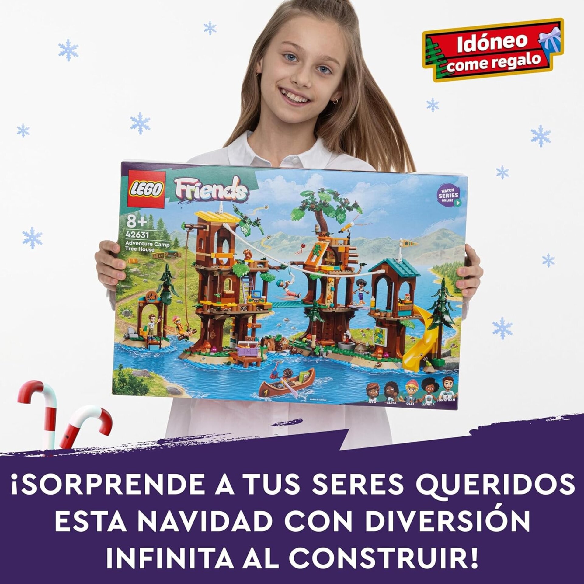 Lego Friends Campamento de Aventura: Casa del Árbol con 5 Animales de Juguete, R - 10