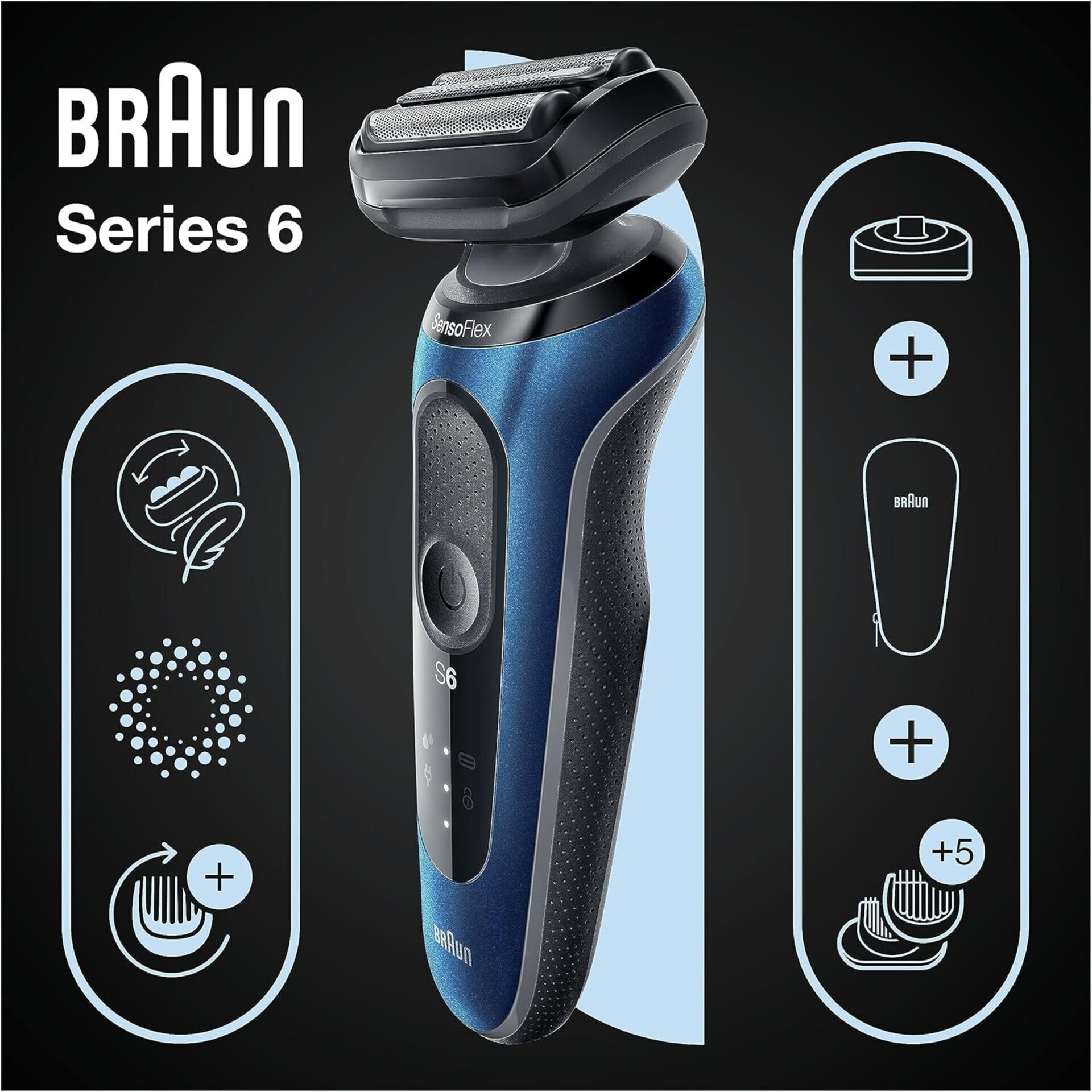 Braun Series 6 Afeitadora Eléctrica Hombre, Máquina de Afeitar Barba con Recorta - 3