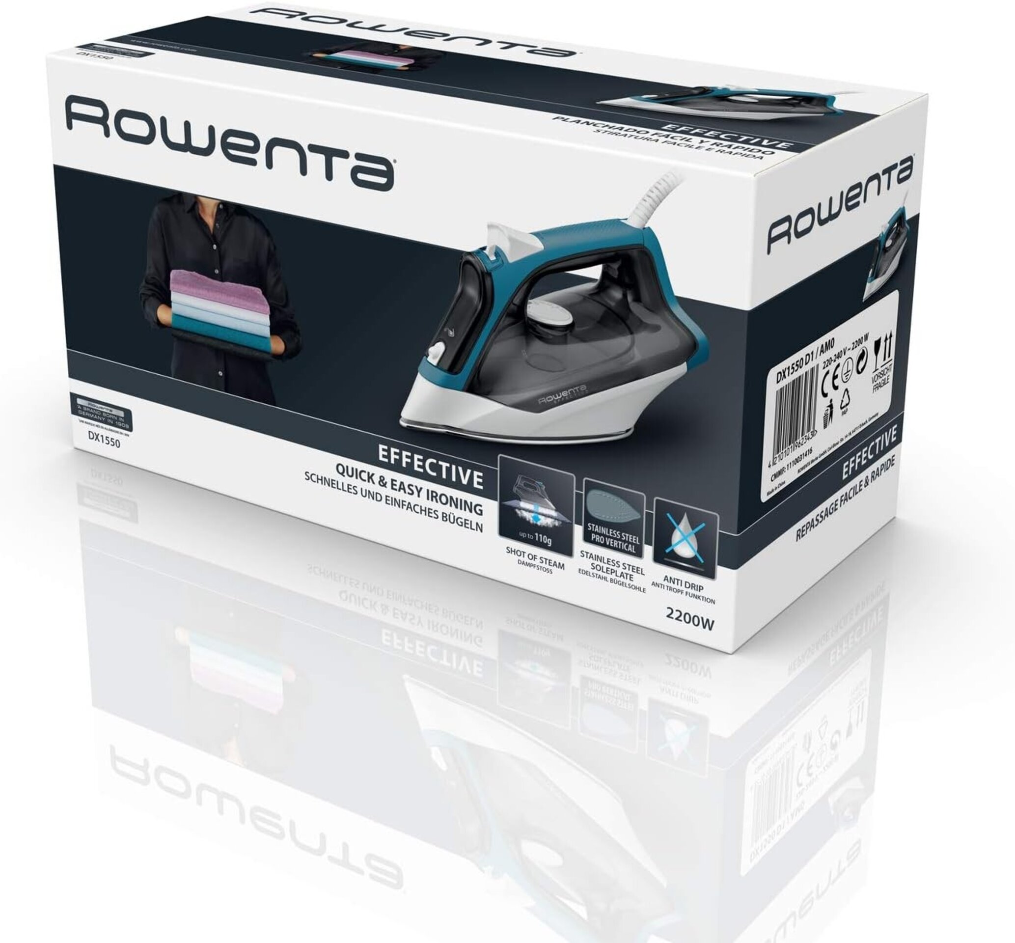 Rowenta Effective Plancha ropa vapor 2200 W, golpe de vapor 110 gr/min - 2