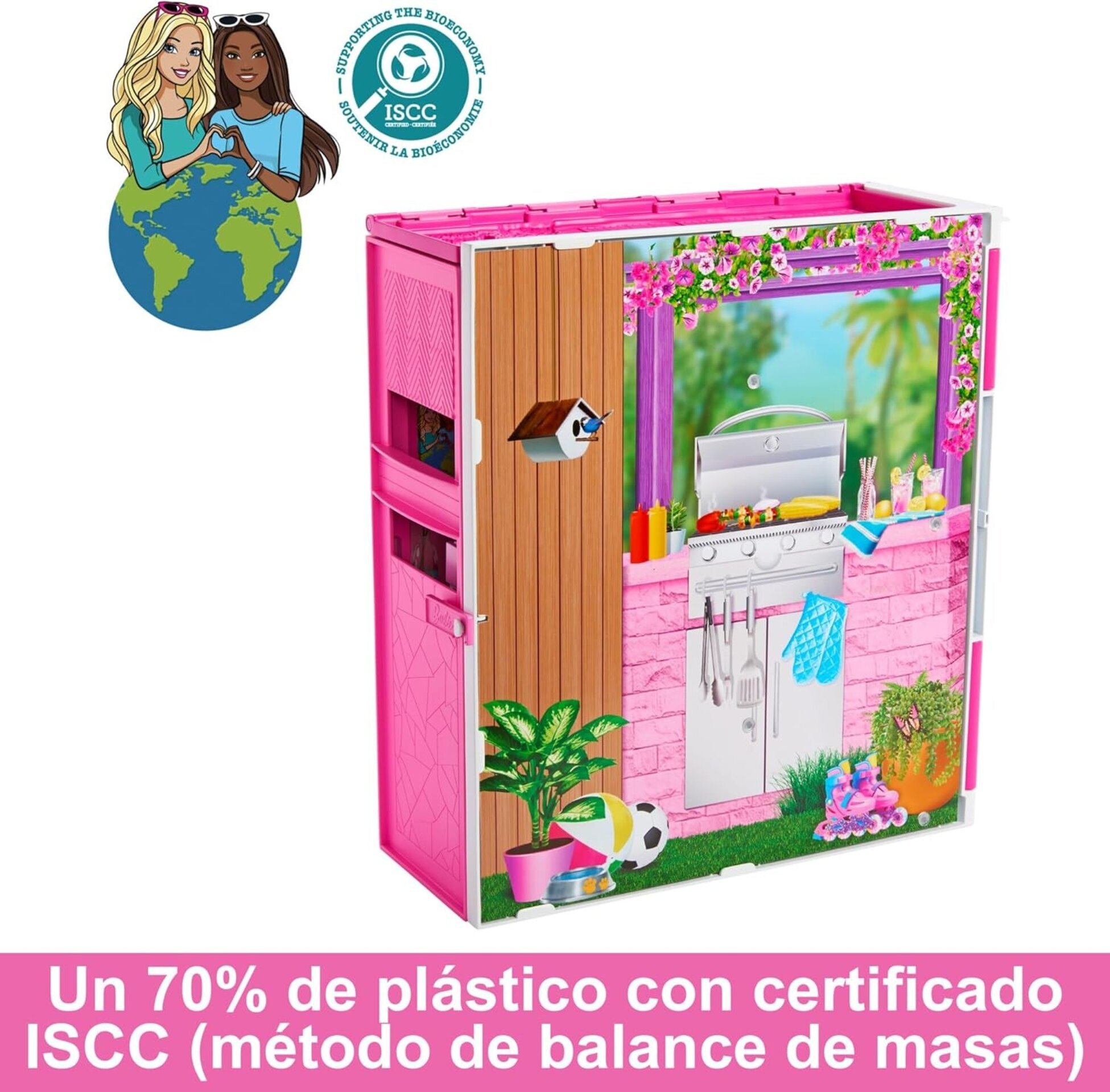 Barbie Apartamento 4 estancias Casa de muñecas Plegable con Muebles y Accesorios - 2