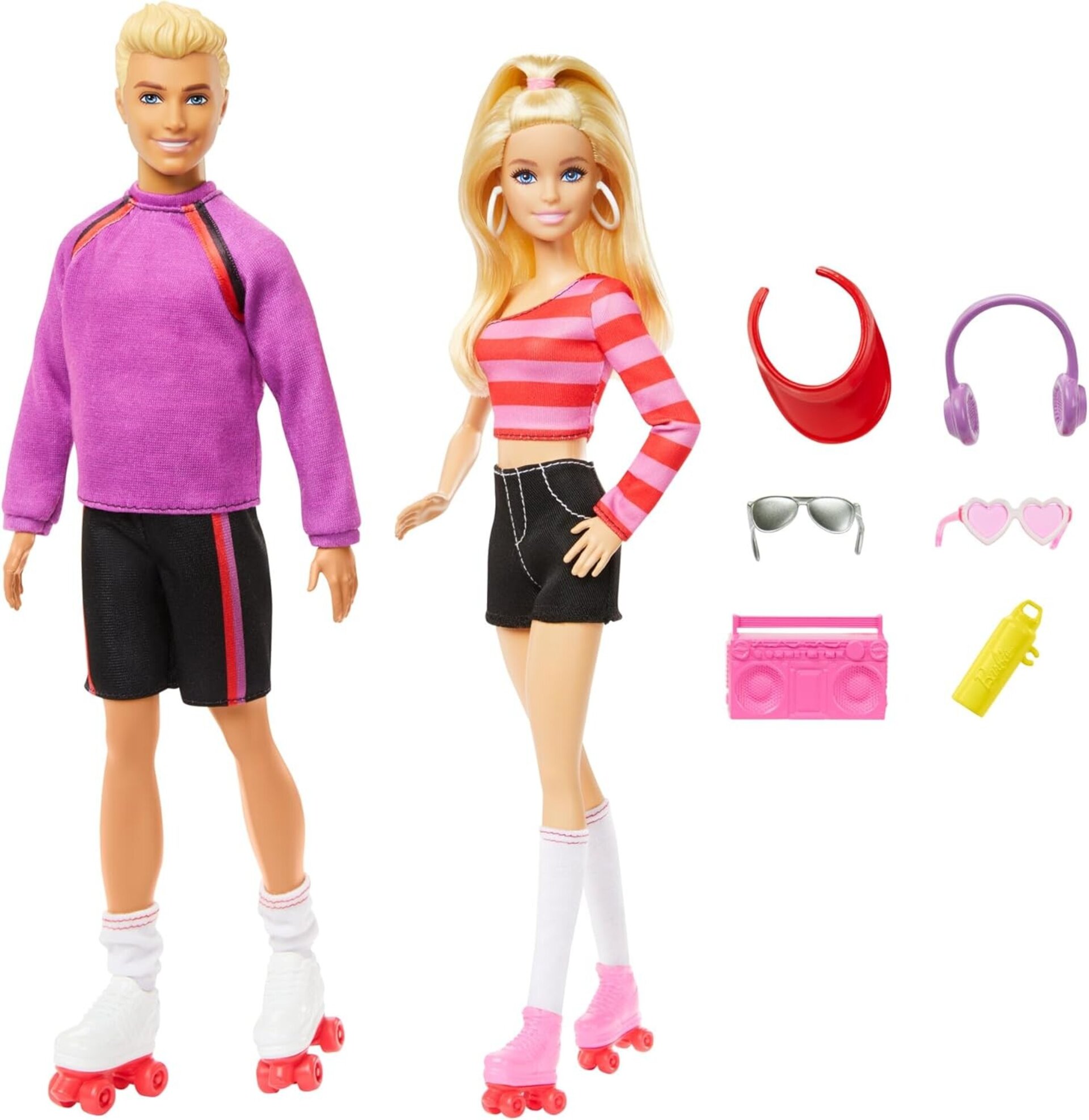 Barbie Fashionistas Barbie y Ken Patinadores, Pack muñeca y muñeco rubios - 3