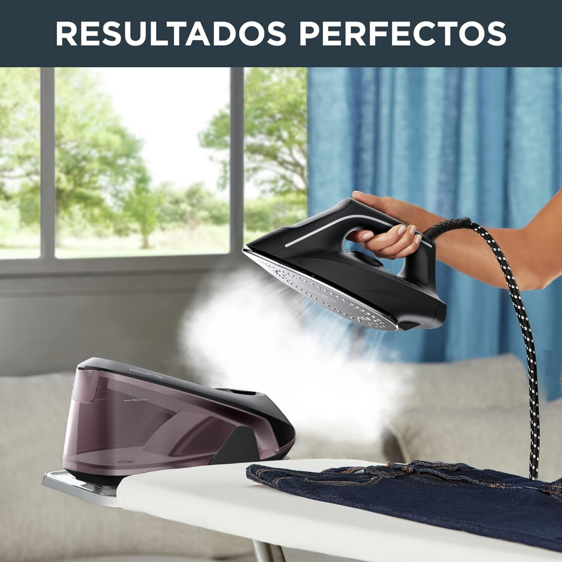 Rowenta Easy Steam VR5120 - Centro planchado alta presión 5,4 bares, golpe de va - 4