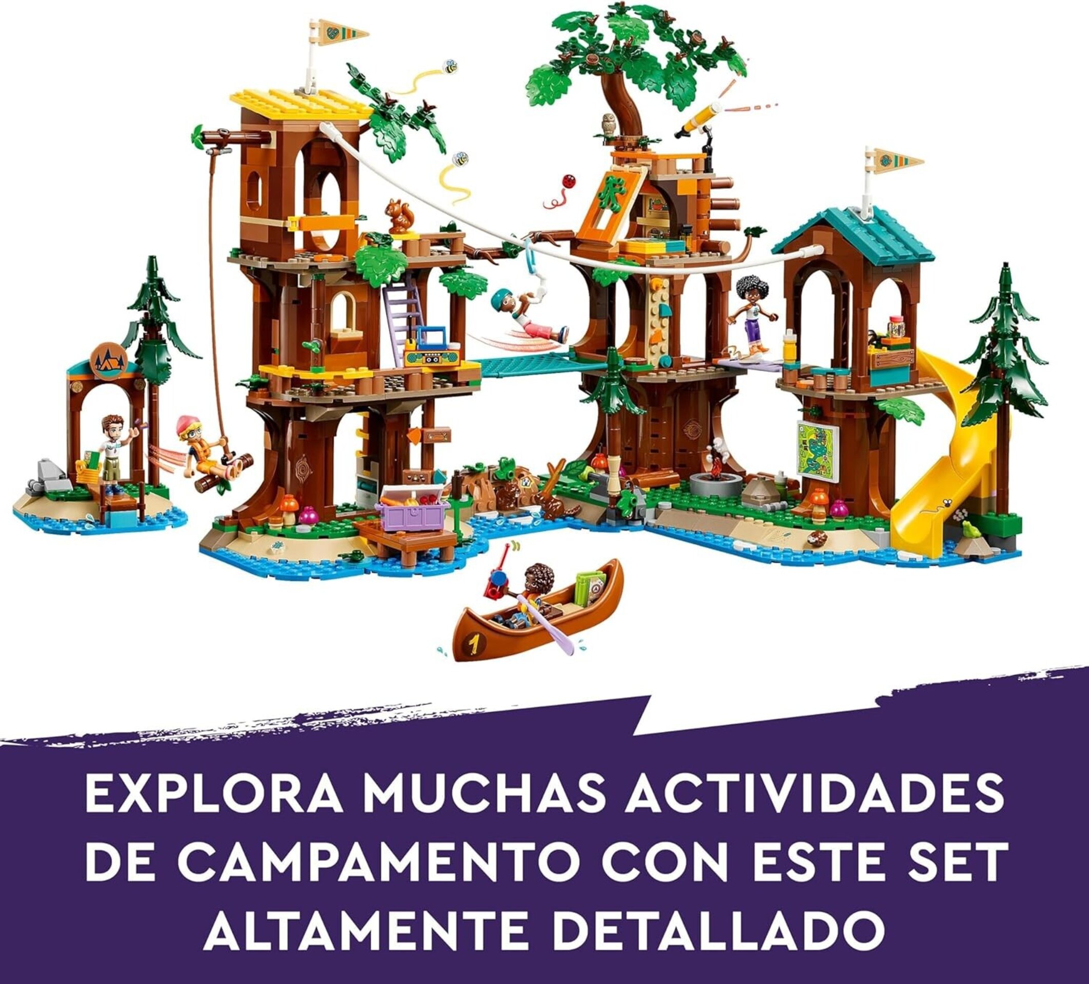 Lego Friends Campamento de Aventura: Casa del Árbol con 5 Animales de Juguete, R - 11