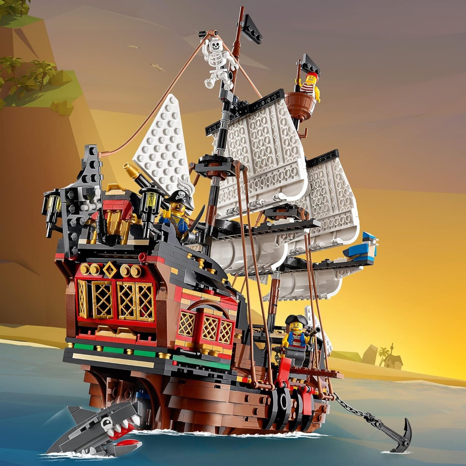LEGO Creator 3-en-1 Barco Pirata, Isla Calavera o Taberna, Juego Creativo - 2