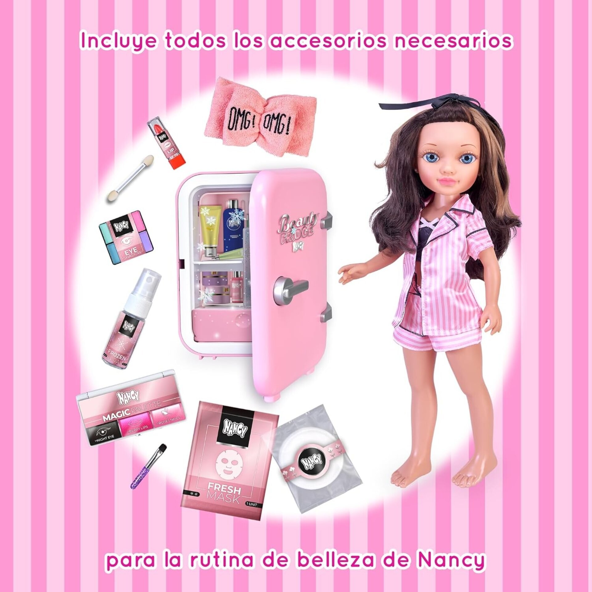 Nancy - Beauty Fridge, Muñeca Preparada para una Rutina de Belleza, Accesorios d - 7