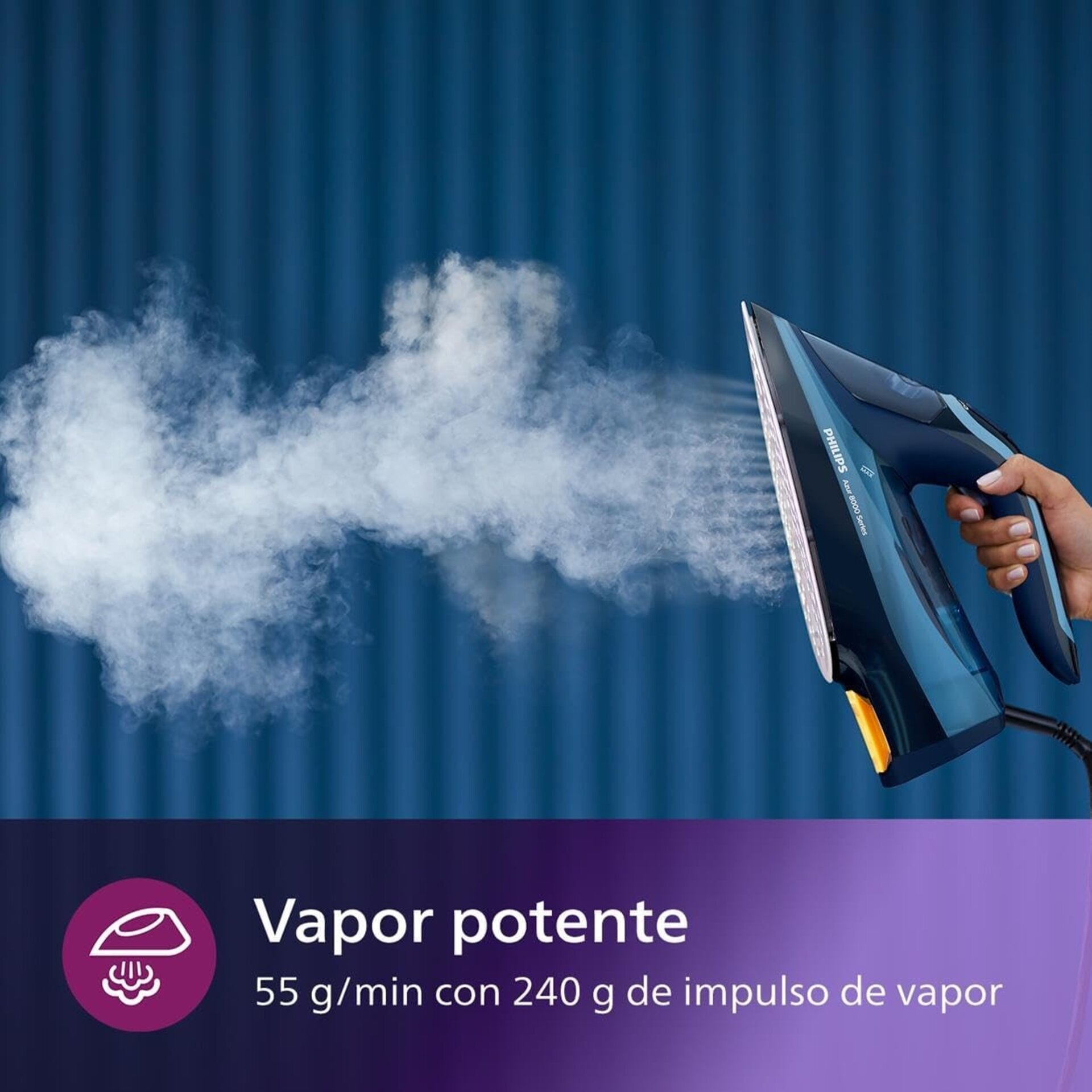 Philips Azur Serie 8000 Plancha De Vapor - 55 g/min De Vapor Continuo, 240 g - 2