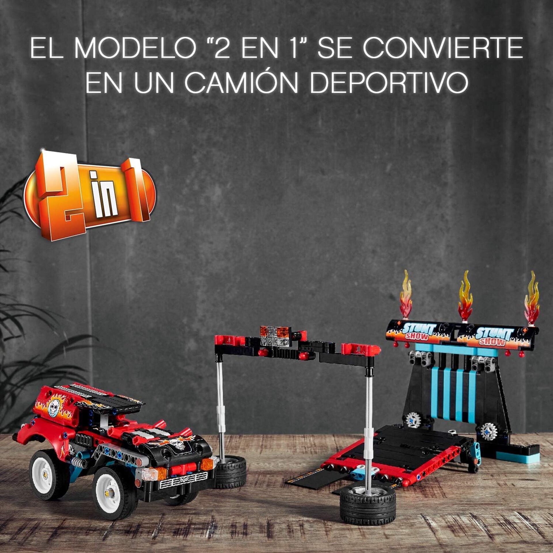 LEGO 42106 Technic Espectáculo Acrobático: Camión y Moto, Juguete de Construcció - 4