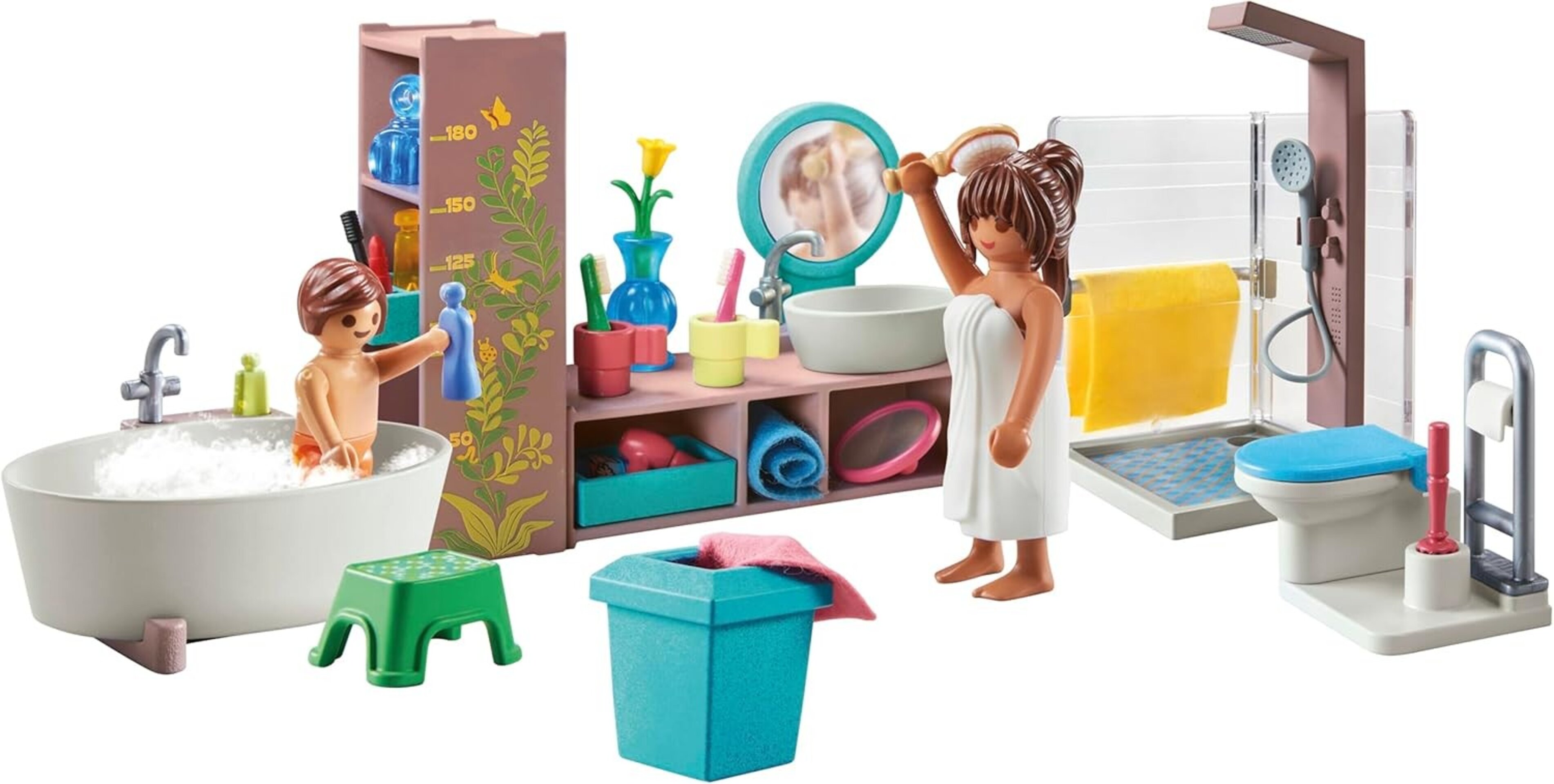 PLAYMOBIL myLife 71611 Baño, Incluye Dos Figuras y numerosos Accesorios, Hechos - 6