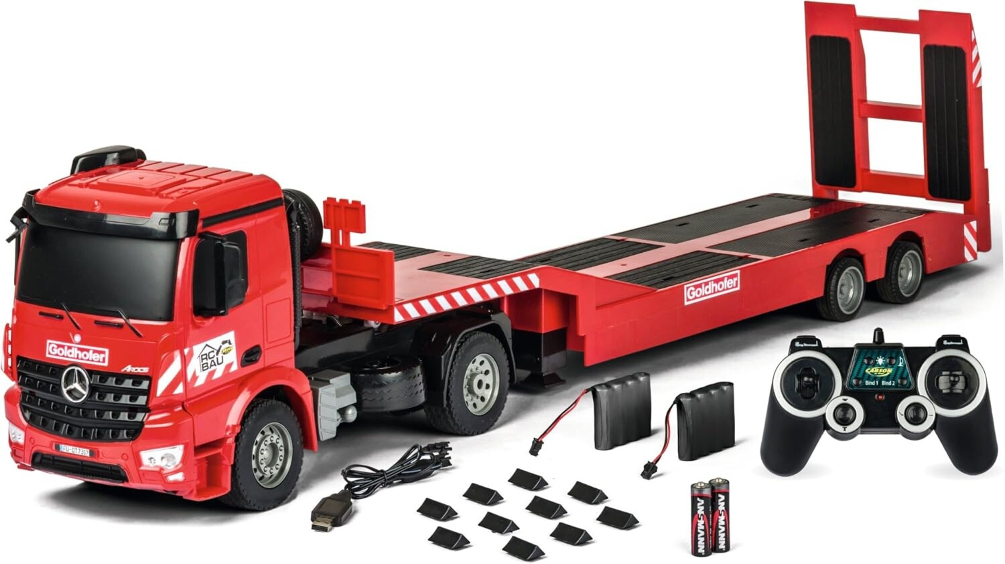 Carson 1:20 Mercedes-Benz Arocs Goldhofer 2.4G 100% RTR, vehículo de construcció - 11