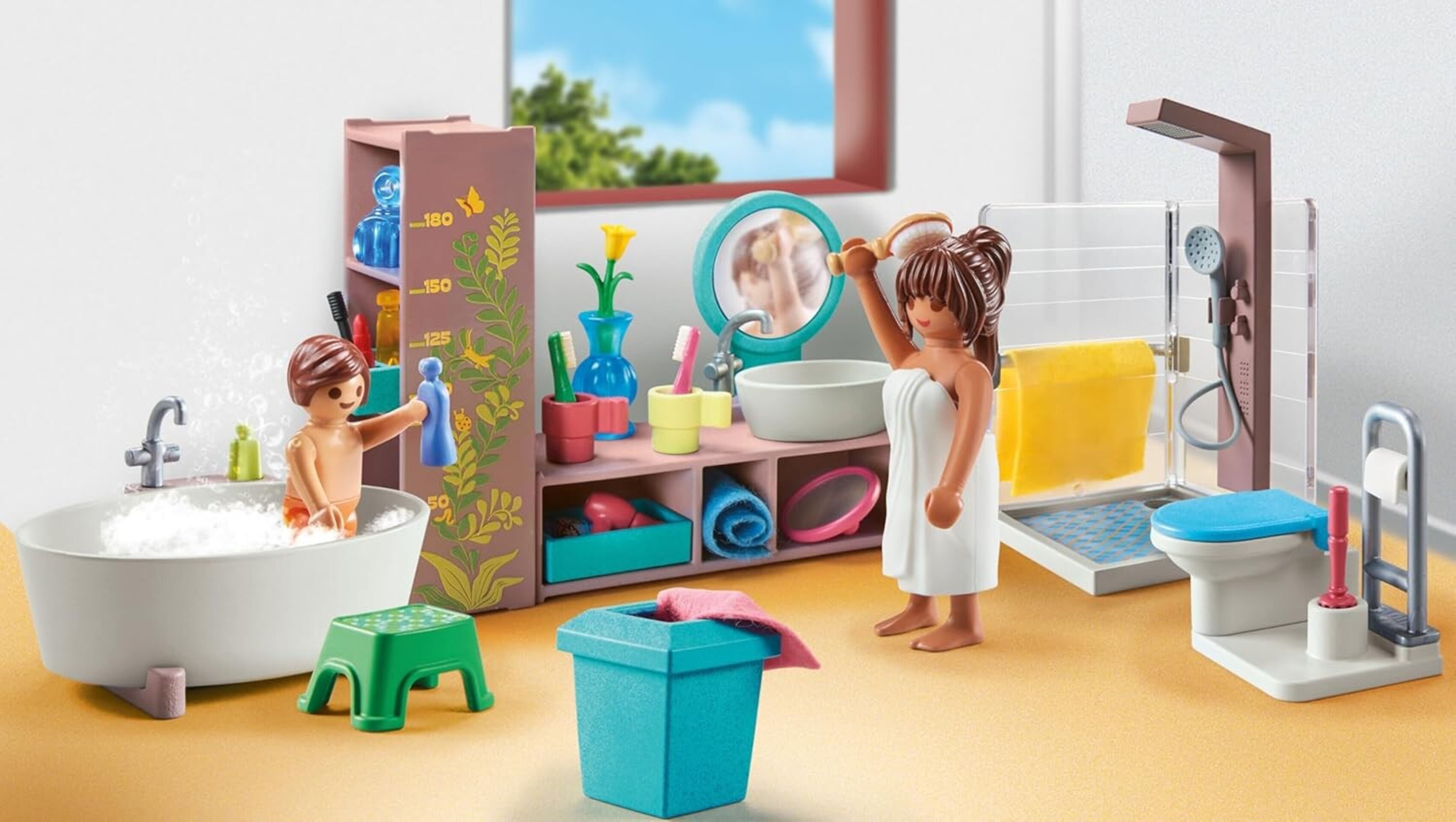 PLAYMOBIL myLife 71611 Baño, Incluye Dos Figuras y numerosos Accesorios, Hechos - 2